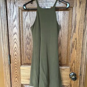 Olive green dress with shorts attached